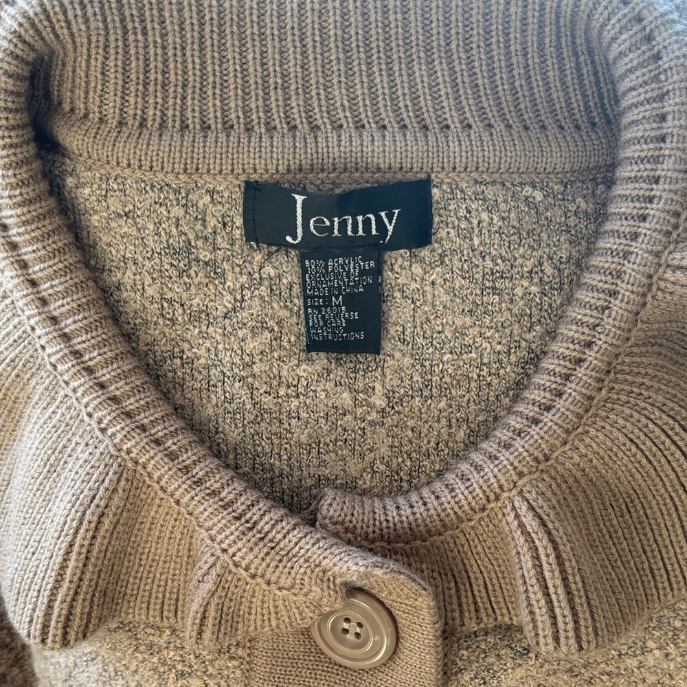 Jenny Women's‎ Taupe Knit Cardigan/Jacket🤎Size Medium - Picture 6 of 10